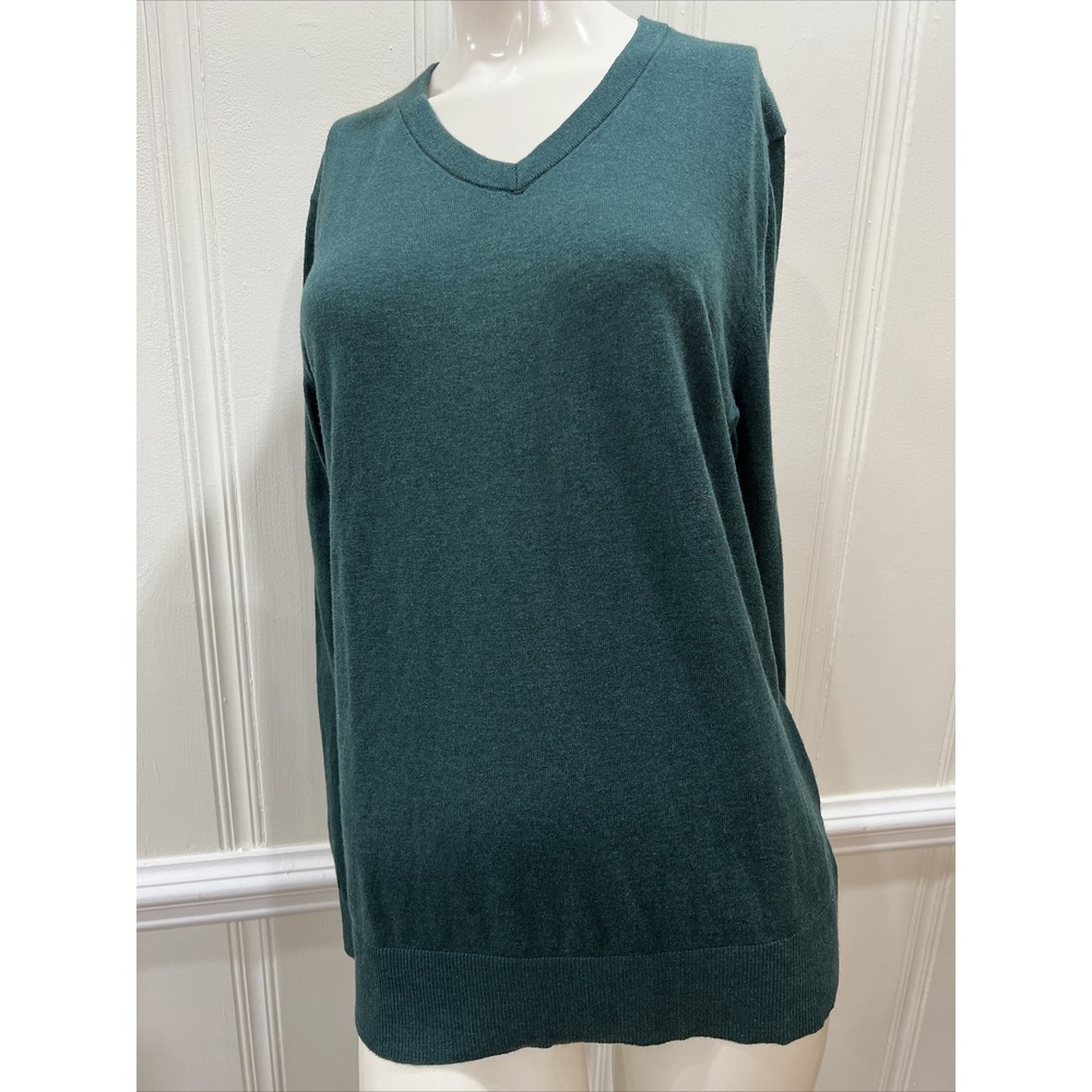 Goodfellow & Co Shirt Mens Med. Green  Long Sleeve V Neck Pullover Sweater